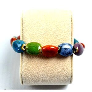 Stretch Bracelet Multi Color‎ Glass Beads 2.5" Across